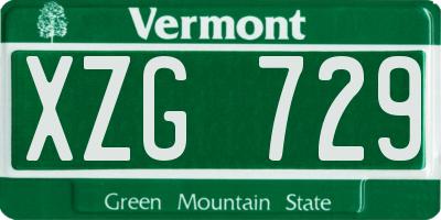 VT license plate XZG729