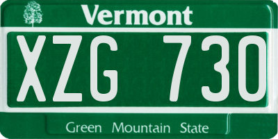 VT license plate XZG730