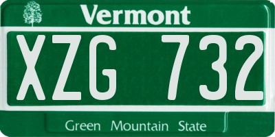 VT license plate XZG732