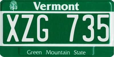 VT license plate XZG735
