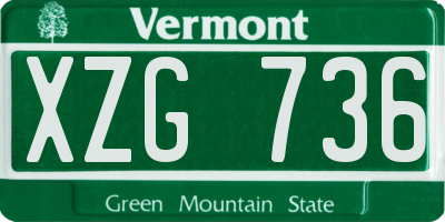 VT license plate XZG736
