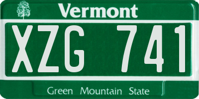 VT license plate XZG741