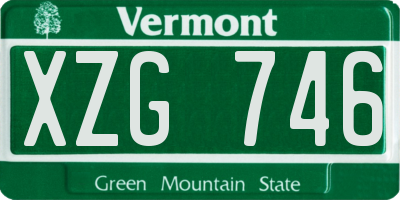 VT license plate XZG746