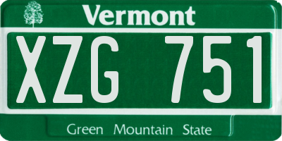 VT license plate XZG751