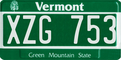 VT license plate XZG753