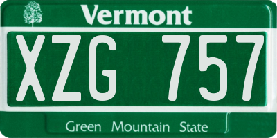 VT license plate XZG757