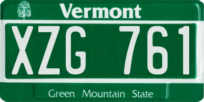 VT license plate XZG761