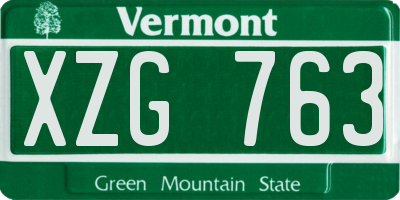 VT license plate XZG763