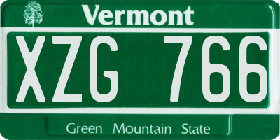 VT license plate XZG766