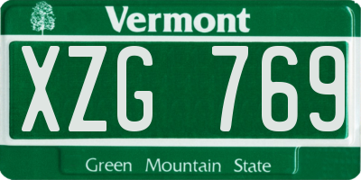VT license plate XZG769