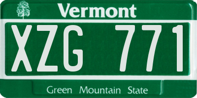 VT license plate XZG771