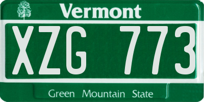 VT license plate XZG773