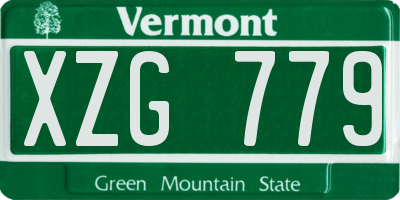 VT license plate XZG779