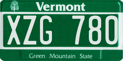 VT license plate XZG780