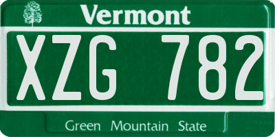 VT license plate XZG782