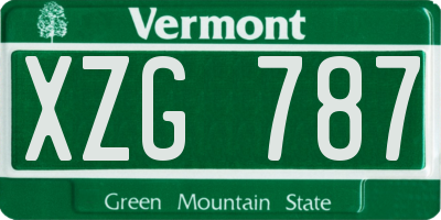 VT license plate XZG787