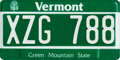 VT license plate XZG788