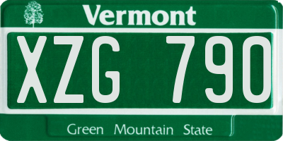 VT license plate XZG790