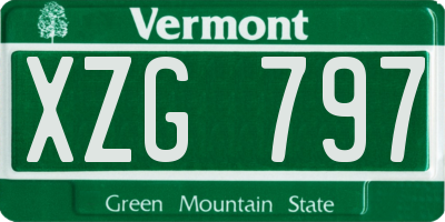 VT license plate XZG797
