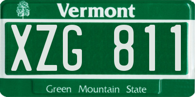 VT license plate XZG811