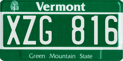 VT license plate XZG816