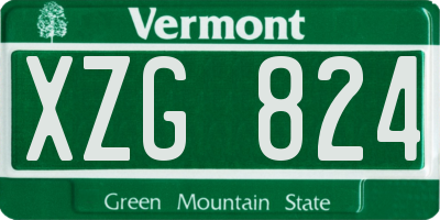 VT license plate XZG824