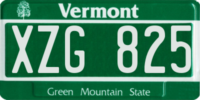 VT license plate XZG825