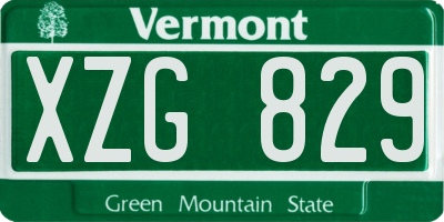 VT license plate XZG829