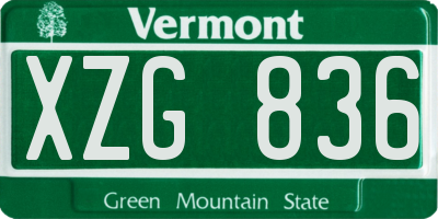 VT license plate XZG836