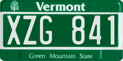 VT license plate XZG841