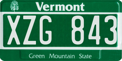 VT license plate XZG843
