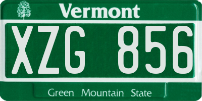 VT license plate XZG856