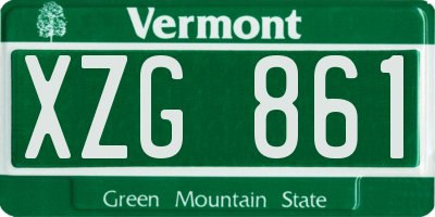 VT license plate XZG861
