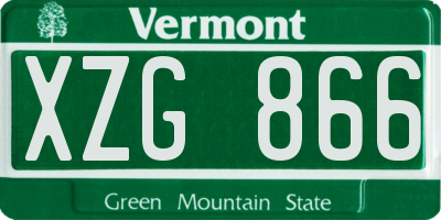 VT license plate XZG866