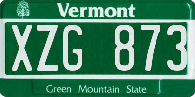 VT license plate XZG873