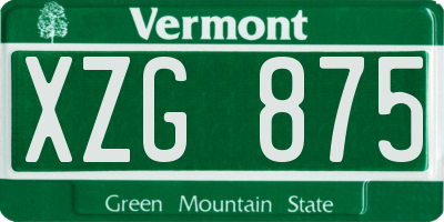 VT license plate XZG875