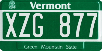 VT license plate XZG877