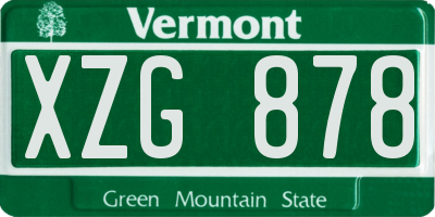 VT license plate XZG878