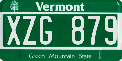 VT license plate XZG879