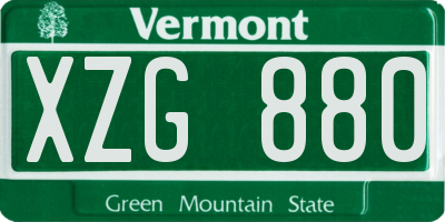 VT license plate XZG880