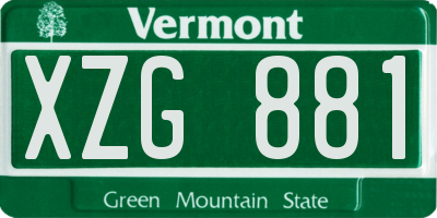 VT license plate XZG881