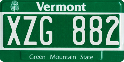 VT license plate XZG882