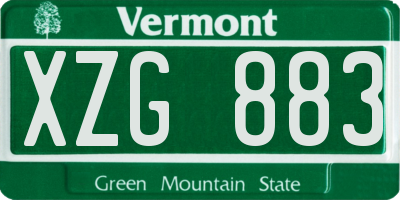 VT license plate XZG883