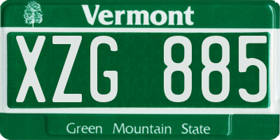 VT license plate XZG885