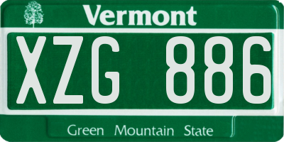 VT license plate XZG886
