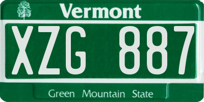 VT license plate XZG887