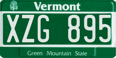 VT license plate XZG895