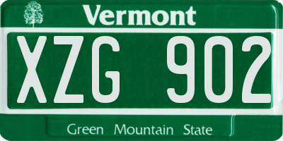 VT license plate XZG902