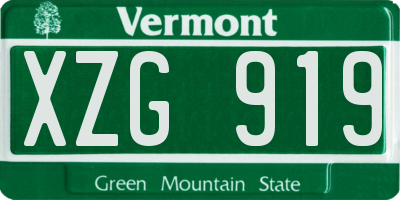 VT license plate XZG919