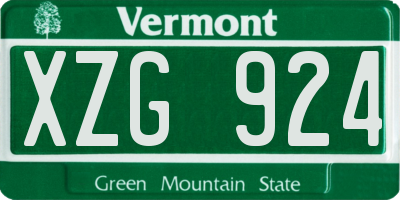 VT license plate XZG924